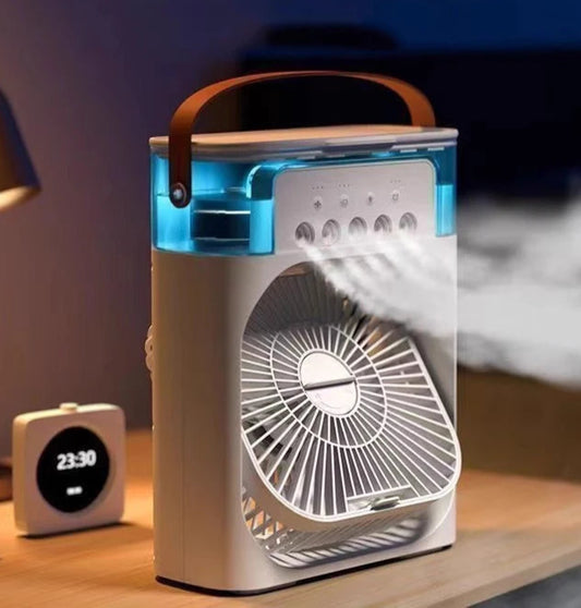 3-in-1 Mini-Luftkühler für Kinderzimmer & Sommerferien – Mit Luftbefeuchter, Ventilator & LED