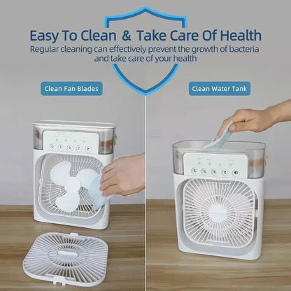 3-in-1 Mini-Luftkühler für Kinderzimmer & Sommerferien – Mit Luftbefeuchter, Ventilator & LED